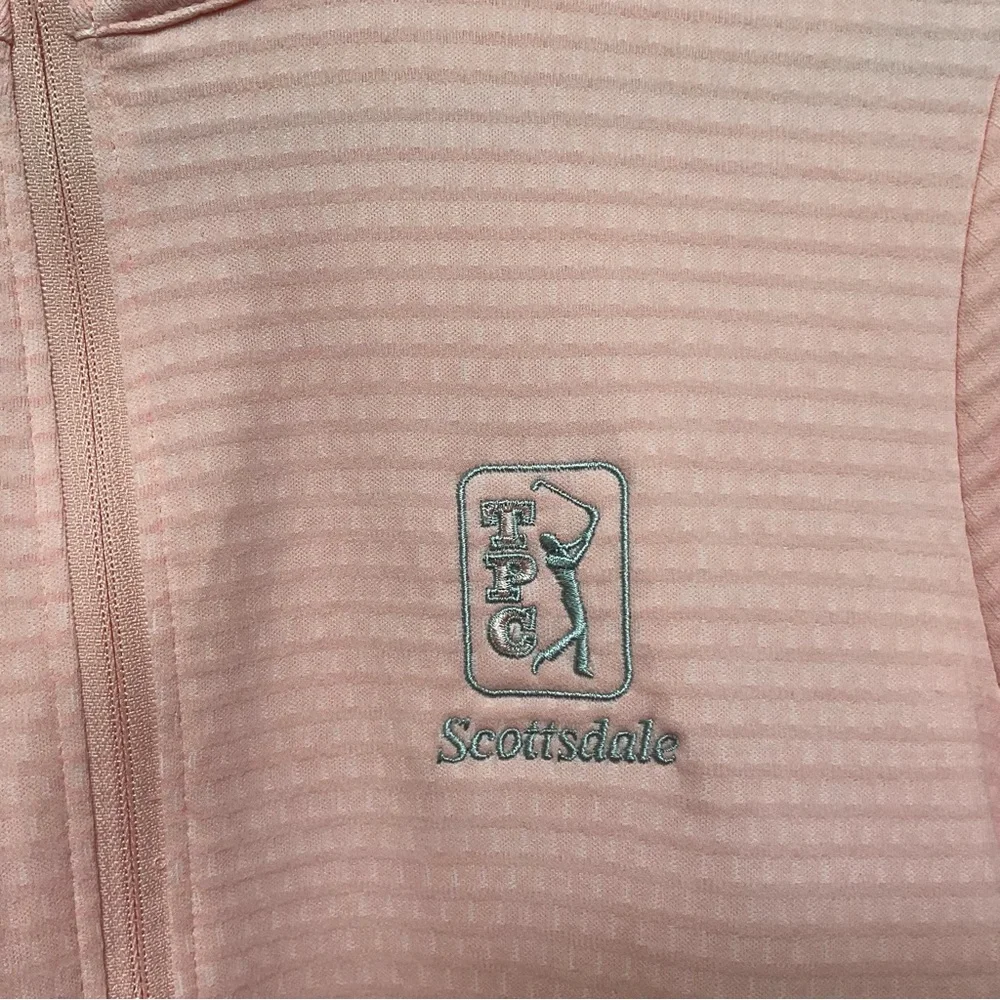 Nike Golf Peach Pink Dri-Fit Half Zip Athletic Jacket Size Small TPC Scottsdale